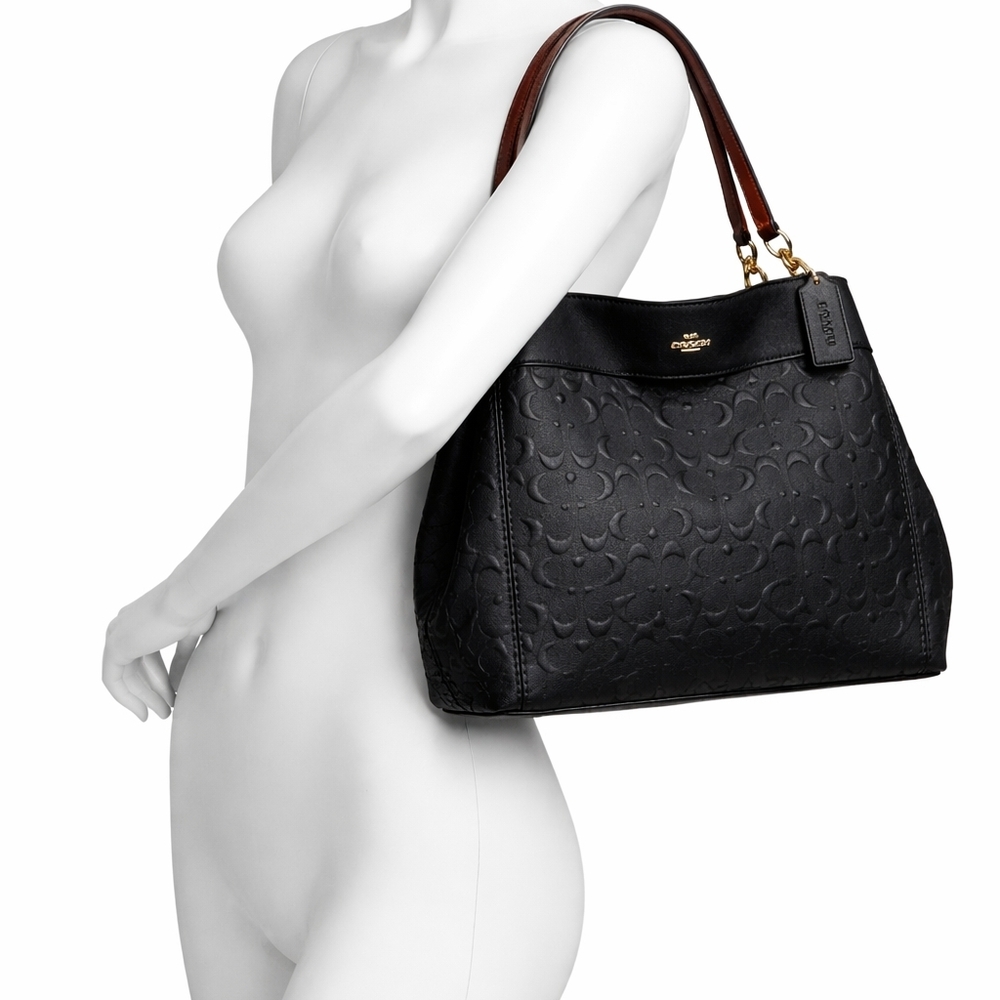 Coach Lexy Embossed Black leather